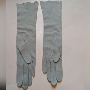 Vintage Made In France Suede Long Gloves Size 7 In VGUC